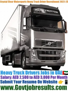 Crystal Clear Watersports Heavy Truck Driver Recruitment 20222-23