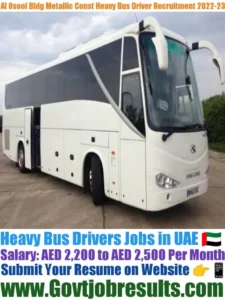 Al Osool Bldg Metallic Const Heavy Bus Driver Recruitment 2022-23