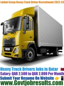 Jaidah Group Heavy Truck Driver Recruitment 2022-23