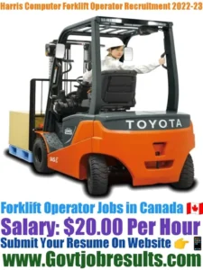 Harris Computer Forklift Operator Recruitment 2022-23
