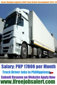 Basic Hauling Logistics HGV Truck Driver Recruitment 2022-23