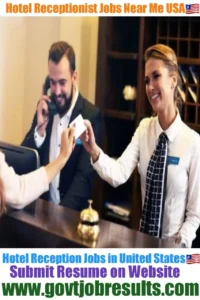 Hotel receptionist Jobs in USA 2022
