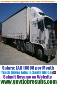 Master Human Resource CODE 14 Truck Driver Recruitment 2022-23