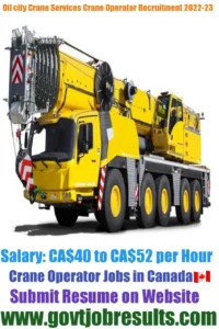 Oil City Crane Operator Recruitment 2022-23