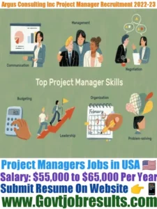 Argus Consulting Inc Project Manager Recruitment 2022-23