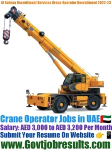 Al Sahraa Recruitment Services Crane Operator Recruitment 2022-23