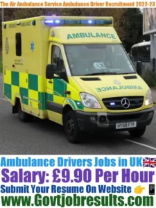 The Air Ambulance Service Ambulance Driver Recruitment 2022-23