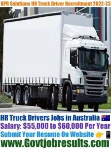 KPR Solutions HR Truck Driver Recruitment 2022-23