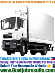 Robustan Inc Truck Driver Recruitment 2022-23