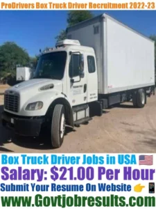 ProDrivers Box Truck Driver Recruitment 2022-23