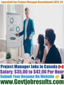 LanceSoft Inc Project Manager Recruitment 2022-23