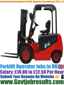 Interaction Recruitment Forklift Operator Recruitment 2022-23