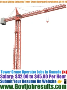 Coastal Lifting Solutions Tower Crane Operator Recruitment 2022-23