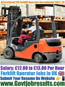 Recruitment 99 Forklift Operator Recruitment 2022-23
