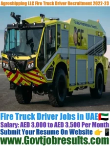 Agroshipping LLC Fire Truck Driver Recruitment 2022-23