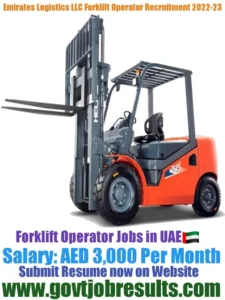 Emirates Logistics LLC Forklift Operator Recruitment 2022-23