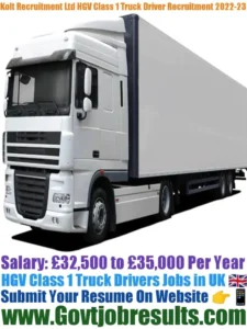 Kolt Recruitment Ltd HGV Class 1 Truck Driver Recruitment 2022-23