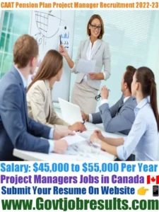 CAAT Pension Plan Project Manager Recruitment 2022-23