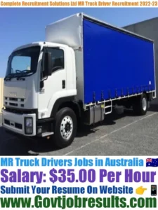 Complete Recruitment Solutions Ltd MR Truck Driver Recruitment 2022-23