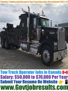 Timmins Towing and Recovery Tow Truck Operator Recruitment 2022-23