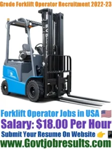 Grede Forklift Operator Recruitment 2022-23