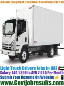 Al Fahim Group Light Truck Driver Recruitment 2022-23