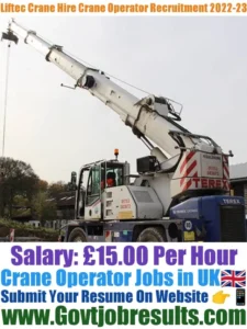 Liftec Crane Hire Crane Operator Recruitment 2022-23