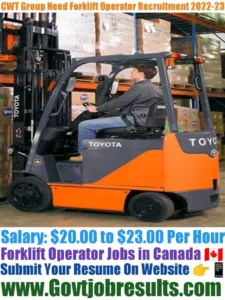 CWT Group Need Forklift Operator Recruitment 2022-23