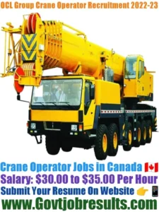 OCL Group Crane Operator Recruitment 2022-23