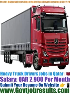 Friends Manpower Recruitment Heavy Truck Driver Recruitment 2022-23