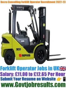 Recra Consulting Forklift Operator Recruitment 2022-23