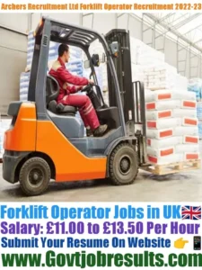 Archers Recruitment Ltd Forklift Operator Recruitment 2022-23