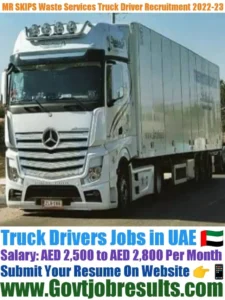 MR SKIPS Waste Services Truck Driver Recruitment 2022-23