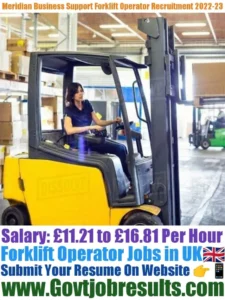 Meridian Business Support Forklift Operator Recruitment 2022-23