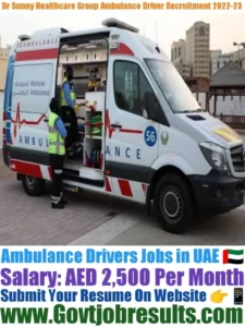 Dr Sunny Healthcare Group Ambulance Driver Recruitment 2022-23