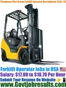 Thompson First Group Forklift Operator Recruitment 2022-23