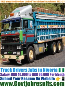 SKLD Integrated Services Limited Truck Driver Recruitment 2022-23
