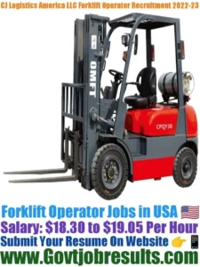 CJ Logistics America LLC Forklift Operator Recruitment 2022-23