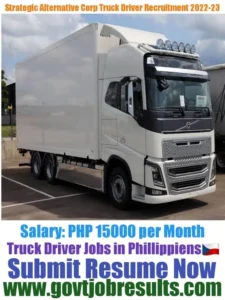 Strategic Alternative Corp HGV Truck Driver Recruitment 2022-23