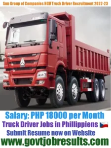 Sun Group of Companies HGV Truck Driver Recruitment 2022-23