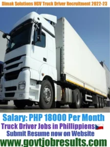 Dimak Solutions Corp HGV Truck Driver Recruitment 2022-23
