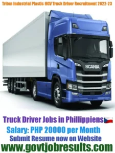 Triton Industrial Plastic HGV Truck Driver Recruitment 2022-23