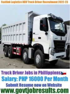 Fastlink Logistics HGV Truck Driver Recruitment 2022-23