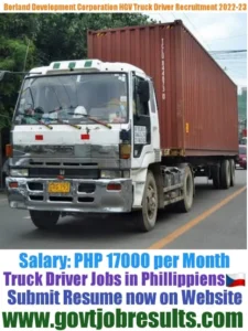 Borland Development Corporation HGV Truck Driver Recruitment 2022-23