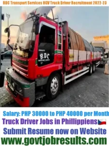 RDC Transport Services HGV Trucks Driver Recruitment 2022-23