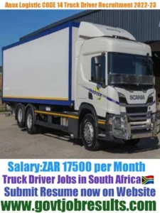 Anax Logistic CODE 14 Truck Driver Recruitment 2022-23
