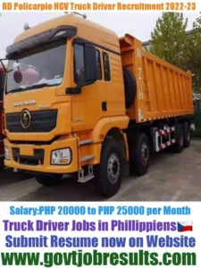 RD Policarpo Company HGV Truck Driver Recruitment 2022-23