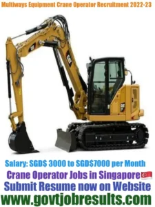 Multi ways Equipment Crane Operator Recruitment 2022-23