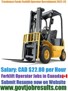 Treehouse Foods Forklift Operator Recruitment 2022-23