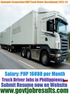 Sumopak Industrial Corporation HGV Truck Driver Recruitment 2022-23